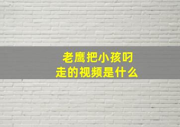 老鹰把小孩叼走的视频是什么