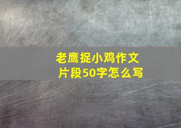 老鹰捉小鸡作文片段50字怎么写