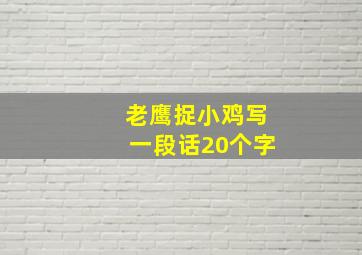 老鹰捉小鸡写一段话20个字