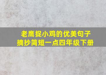 老鹰捉小鸡的优美句子摘抄简短一点四年级下册