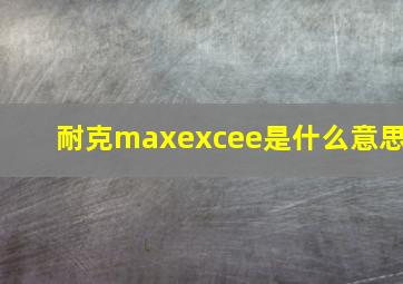 耐克maxexcee是什么意思