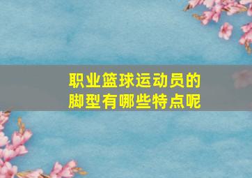 职业篮球运动员的脚型有哪些特点呢