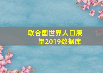 联合国世界人口展望2019数据库