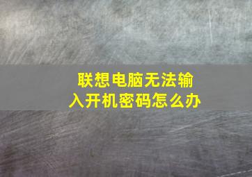 联想电脑无法输入开机密码怎么办