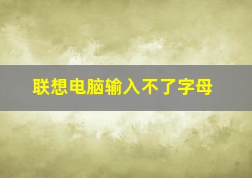 联想电脑输入不了字母