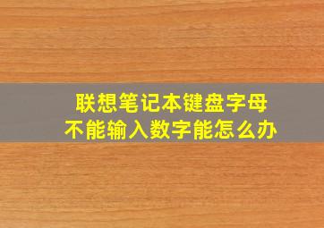 联想笔记本键盘字母不能输入数字能怎么办