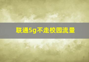 联通5g不走校园流量