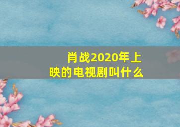 肖战2020年上映的电视剧叫什么