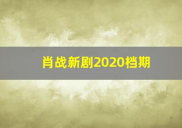 肖战新剧2020档期