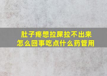 肚子疼想拉屎拉不出来怎么回事吃点什么药管用