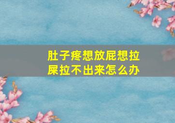 肚子疼想放屁想拉屎拉不出来怎么办