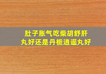 肚子胀气吃柴胡舒肝丸好还是丹栀逍遥丸好