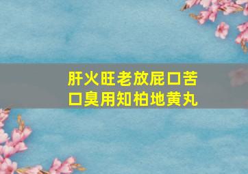 肝火旺老放屁口苦口臭用知柏地黄丸