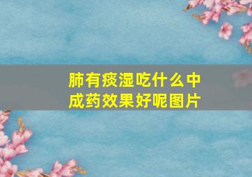 肺有痰湿吃什么中成药效果好呢图片