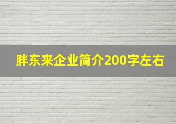 胖东来企业简介200字左右