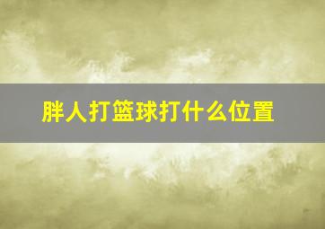 胖人打篮球打什么位置