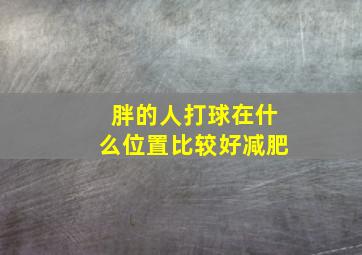 胖的人打球在什么位置比较好减肥