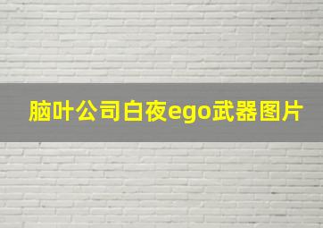 脑叶公司白夜ego武器图片