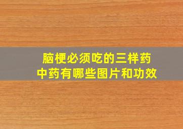 脑梗必须吃的三样药中药有哪些图片和功效