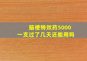 脑梗特效药5000一支过了几天还能用吗