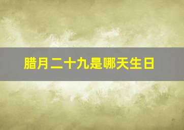 腊月二十九是哪天生日