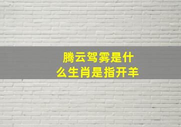 腾云驾雾是什么生肖是指开羊