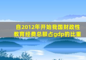 自2012年开始我国财政性教育经费总额占gdp的比重