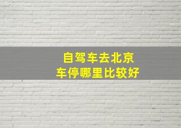 自驾车去北京车停哪里比较好