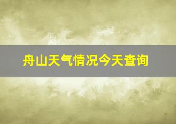 舟山天气情况今天查询