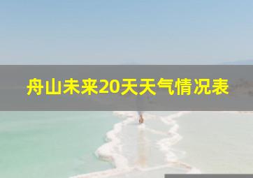 舟山未来20天天气情况表