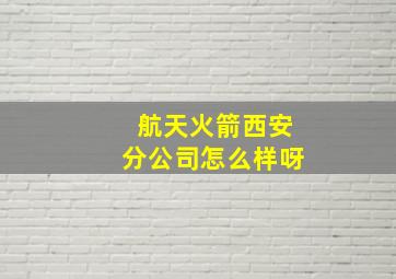 航天火箭西安分公司怎么样呀