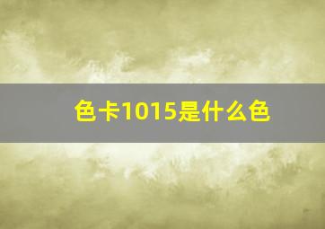 色卡1015是什么色