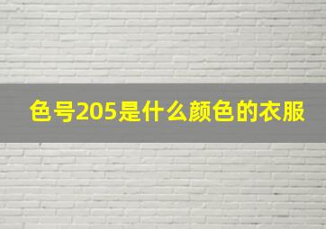 色号205是什么颜色的衣服