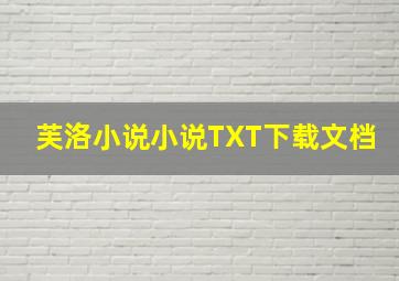 芙洛小说小说TXT下载文档