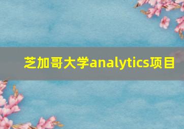 芝加哥大学analytics项目