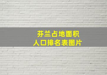 芬兰占地面积人口排名表图片