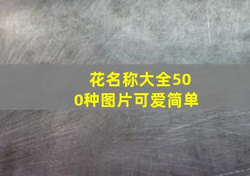 花名称大全500种图片可爱简单