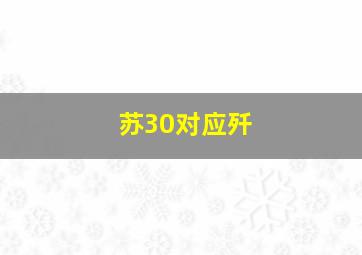 苏30对应歼