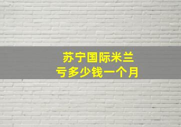 苏宁国际米兰亏多少钱一个月