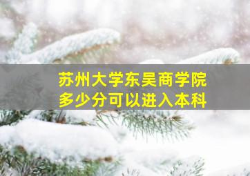 苏州大学东吴商学院多少分可以进入本科