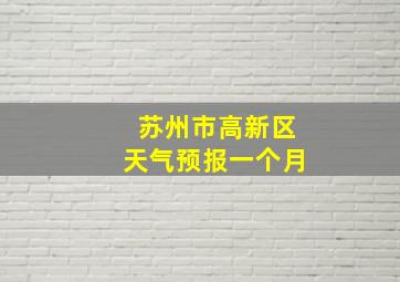 苏州市高新区天气预报一个月