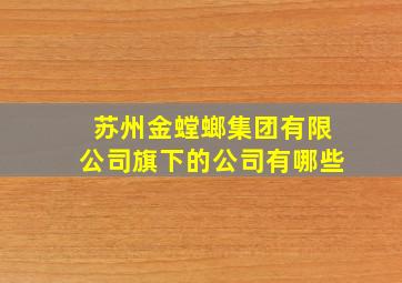 苏州金螳螂集团有限公司旗下的公司有哪些