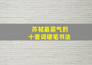 苏轼最霸气的十首词硬笔书法