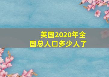 英国2020年全国总人口多少人了