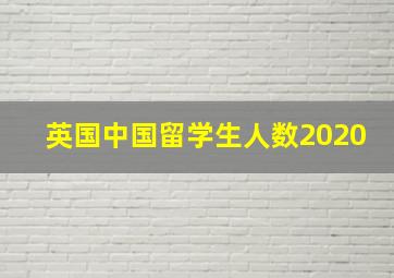 英国中国留学生人数2020