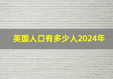 英国人口有多少人2024年