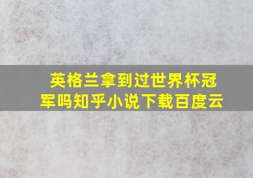 英格兰拿到过世界杯冠军吗知乎小说下载百度云