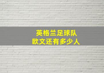 英格兰足球队欧文还有多少人