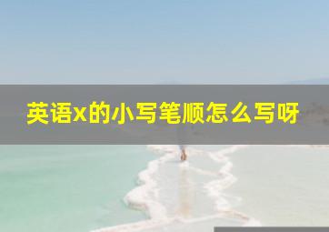 英语x的小写笔顺怎么写呀