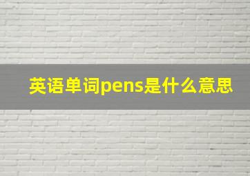 英语单词pens是什么意思